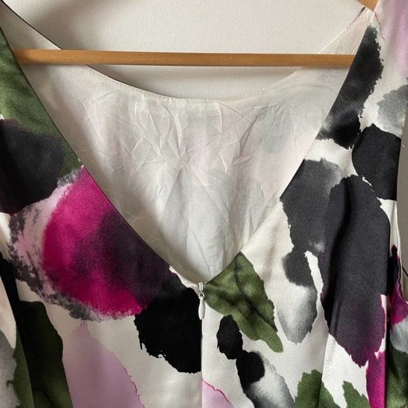 JS Collections Satin Belted Sleeveless Sheath Dress Sz 6 - Picture 5 of 8